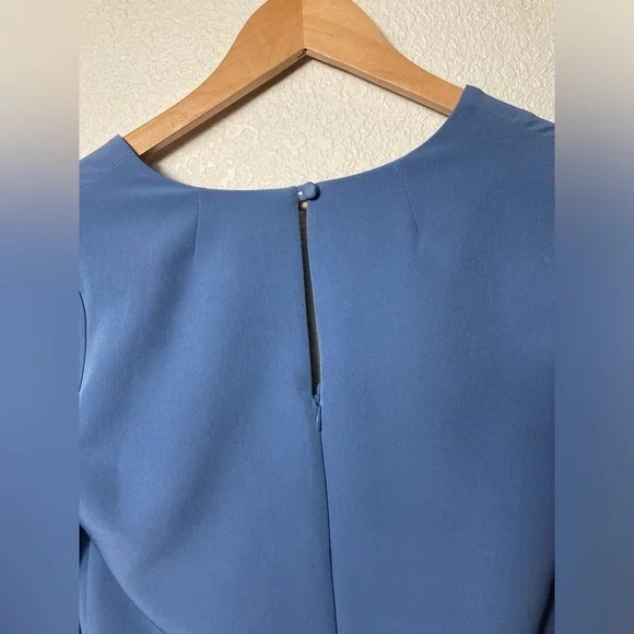 MILLY Nicole shift flared sleeves V neck size 4 dusty blue - Picture 10 of 13